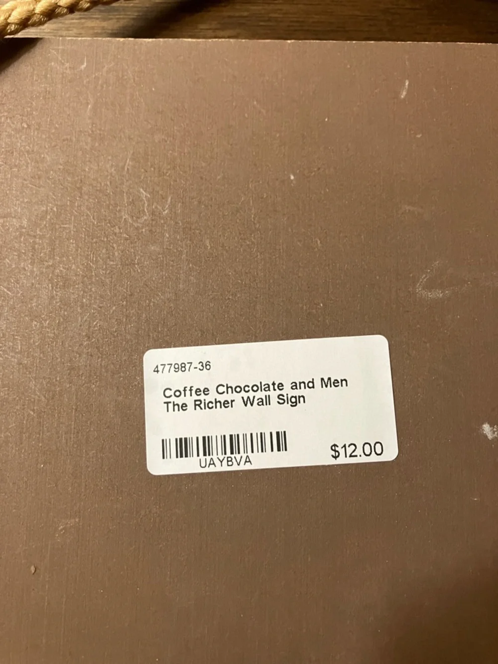 Rustic Coffee & Chocolate Wall Sign - Neutral Brown
